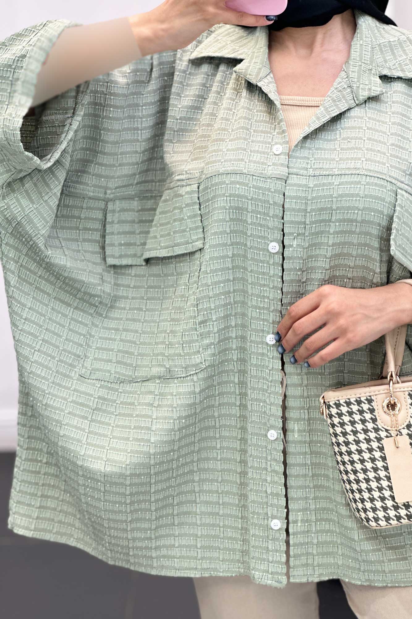 مانتو دو جیب پاکتی نوا آستین کیمونو