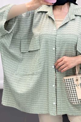 مانتو دو جیب پاکتی نوا آستین کیمونو