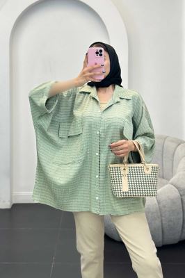 مانتو دو جیب پاکتی نوا آستین کیمونو