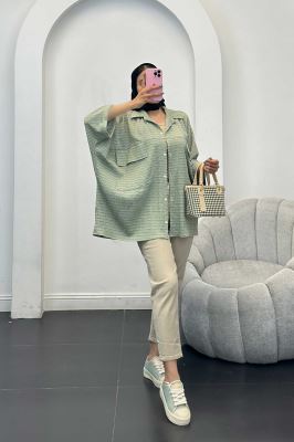 مانتو دو جیب پاکتی نوا آستین کیمونو