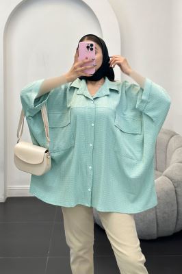 مانتو دو جیب پاکتی نوا آستین کیمونو