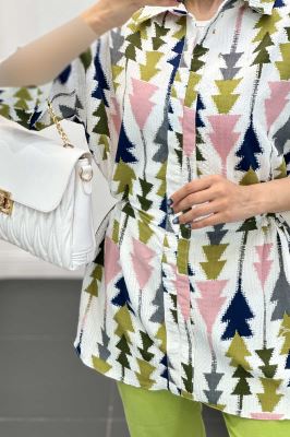 مانتو کراش جناقی کمرگت دار