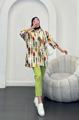 مانتو کراش جناقی کمرگت دار