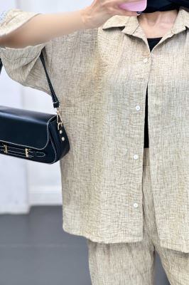 ست مانتو و شلوار شانتون برفکی باروج