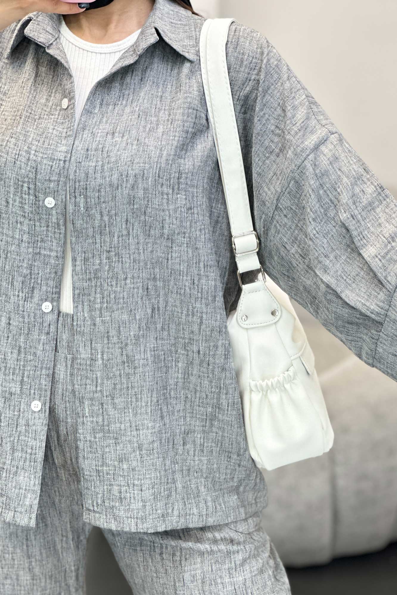 ست مانتو و شلوار شانتون برفکی باروج