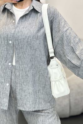 ست مانتو و شلوار شانتون برفکی باروج