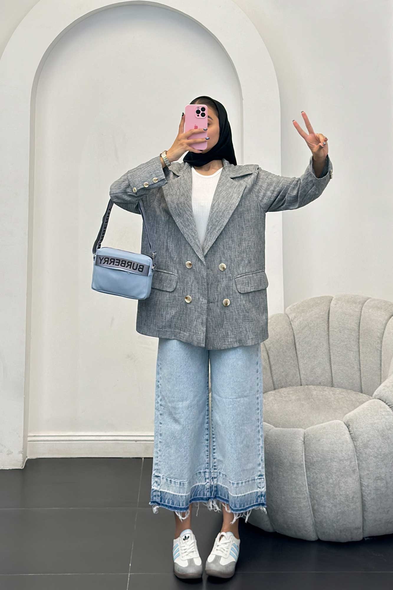 مانتو چهار دکمه شانتون برفکی رهام