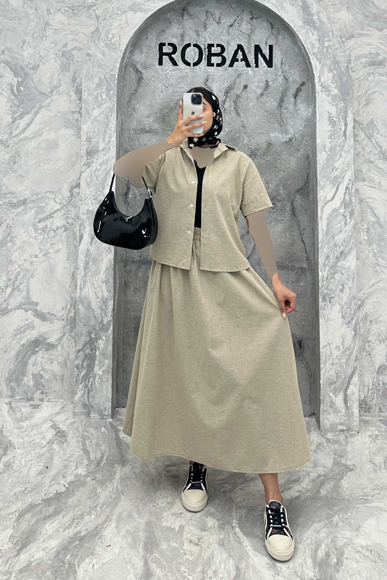 ست بلوز و دامن لینن مژده