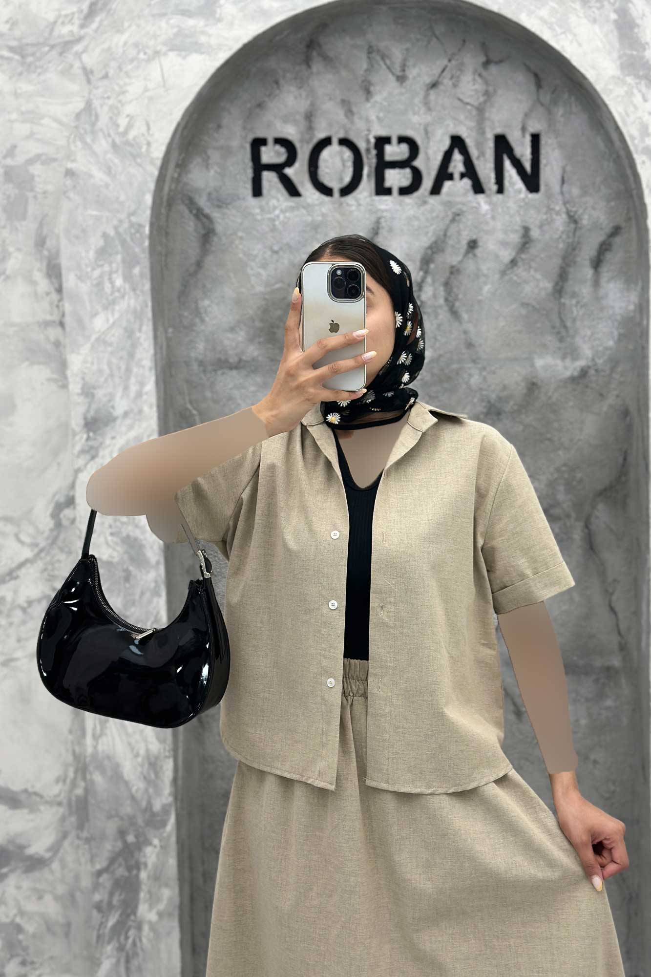 ست بلوز و دامن لینن مژده