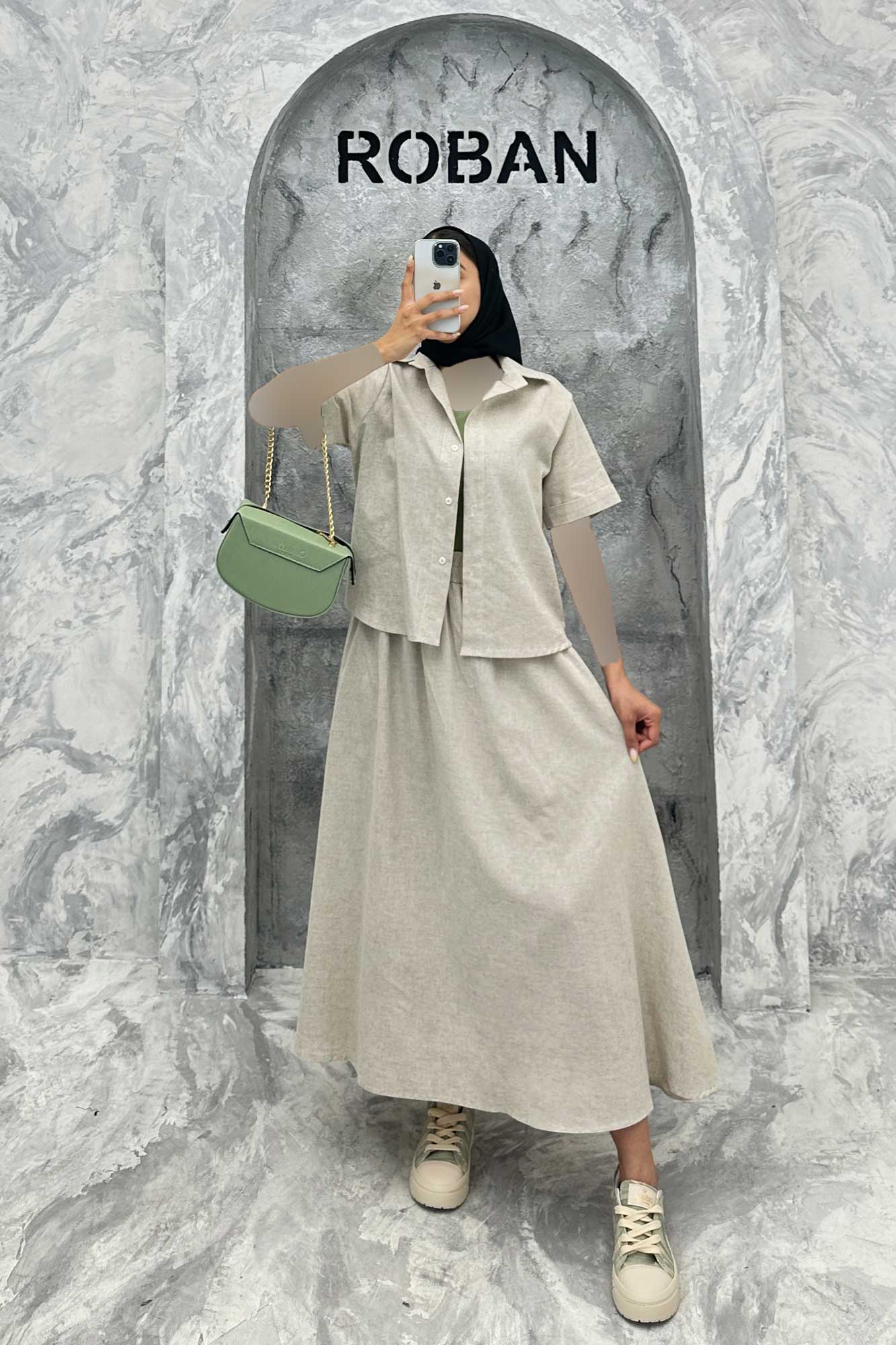 ست بلوز و دامن لینن مژده