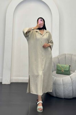 مانتو کفتان جلو دکمه آستین سه رب شانتون