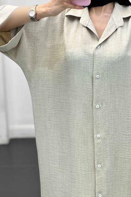 مانتو کفتان جلو دکمه آستین سه رب شانتون