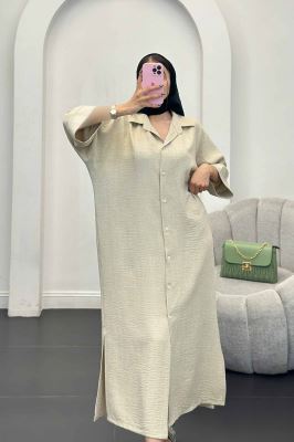 مانتو کفتان جلو دکمه آستین سه رب شانتون