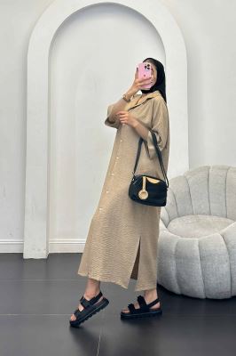 مانتو کفتان جلو دکمه آستین سه رب شانتون