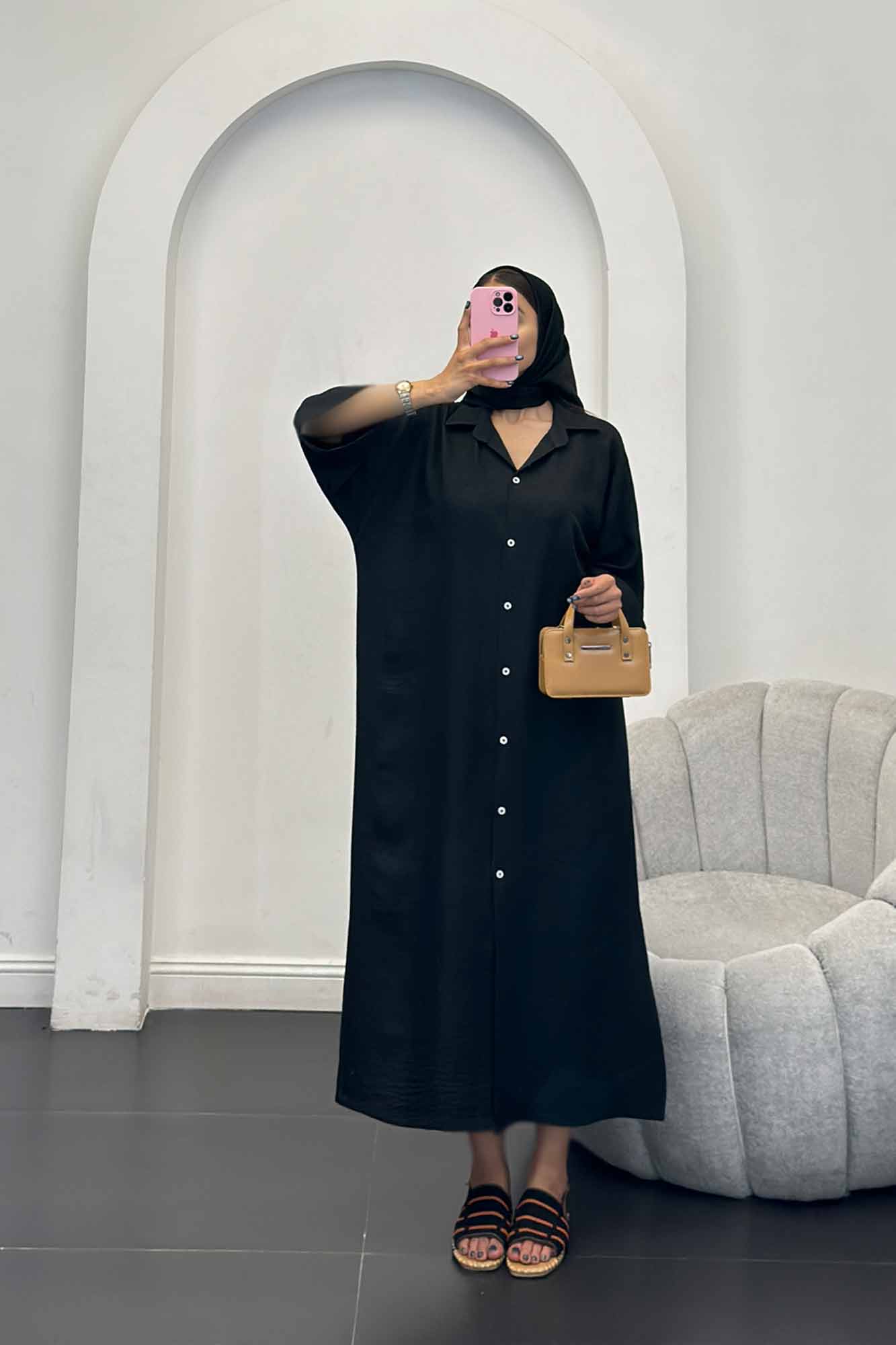 مانتو کفتان جلو دکمه آستین سه رب شانتون