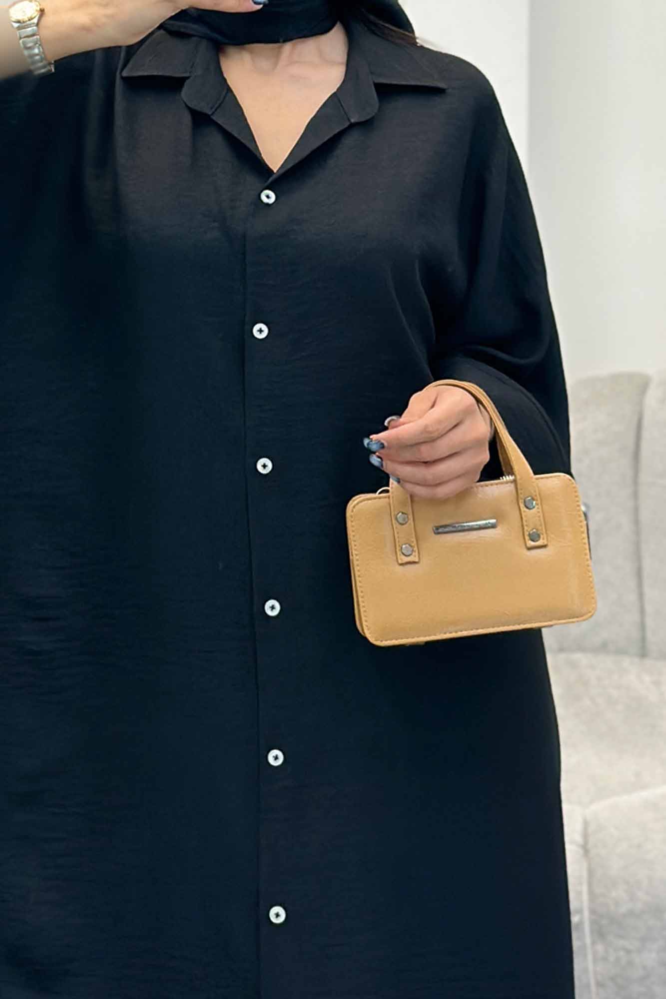 مانتو کفتان جلو دکمه آستین سه رب شانتون