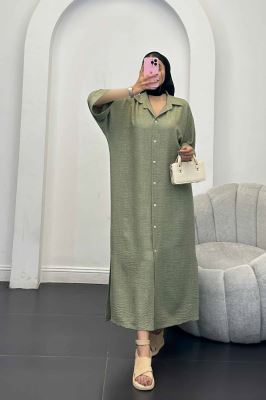 مانتو کفتان جلو دکمه آستین سه رب شانتون