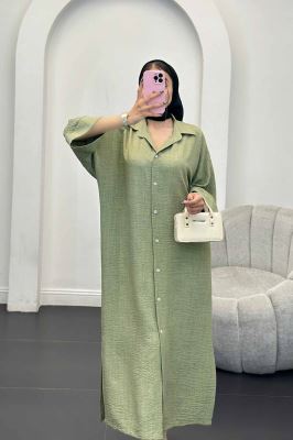 مانتو کفتان جلو دکمه آستین سه رب شانتون