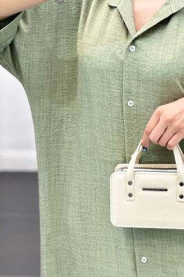 مانتو کفتان جلو دکمه آستین سه رب شانتون