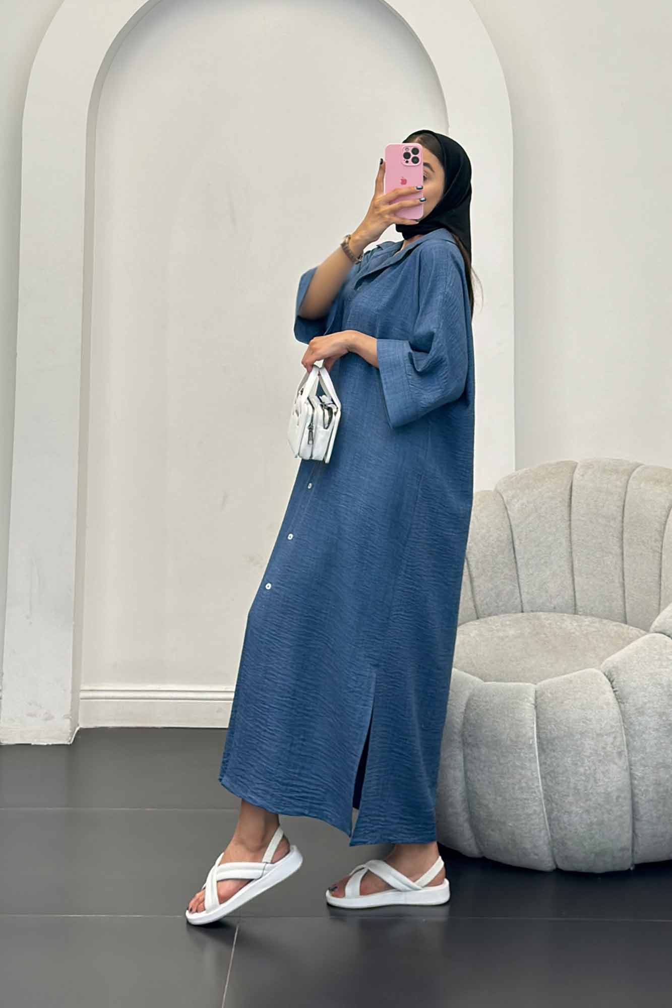 مانتو کفتان جلو دکمه آستین سه رب شانتون