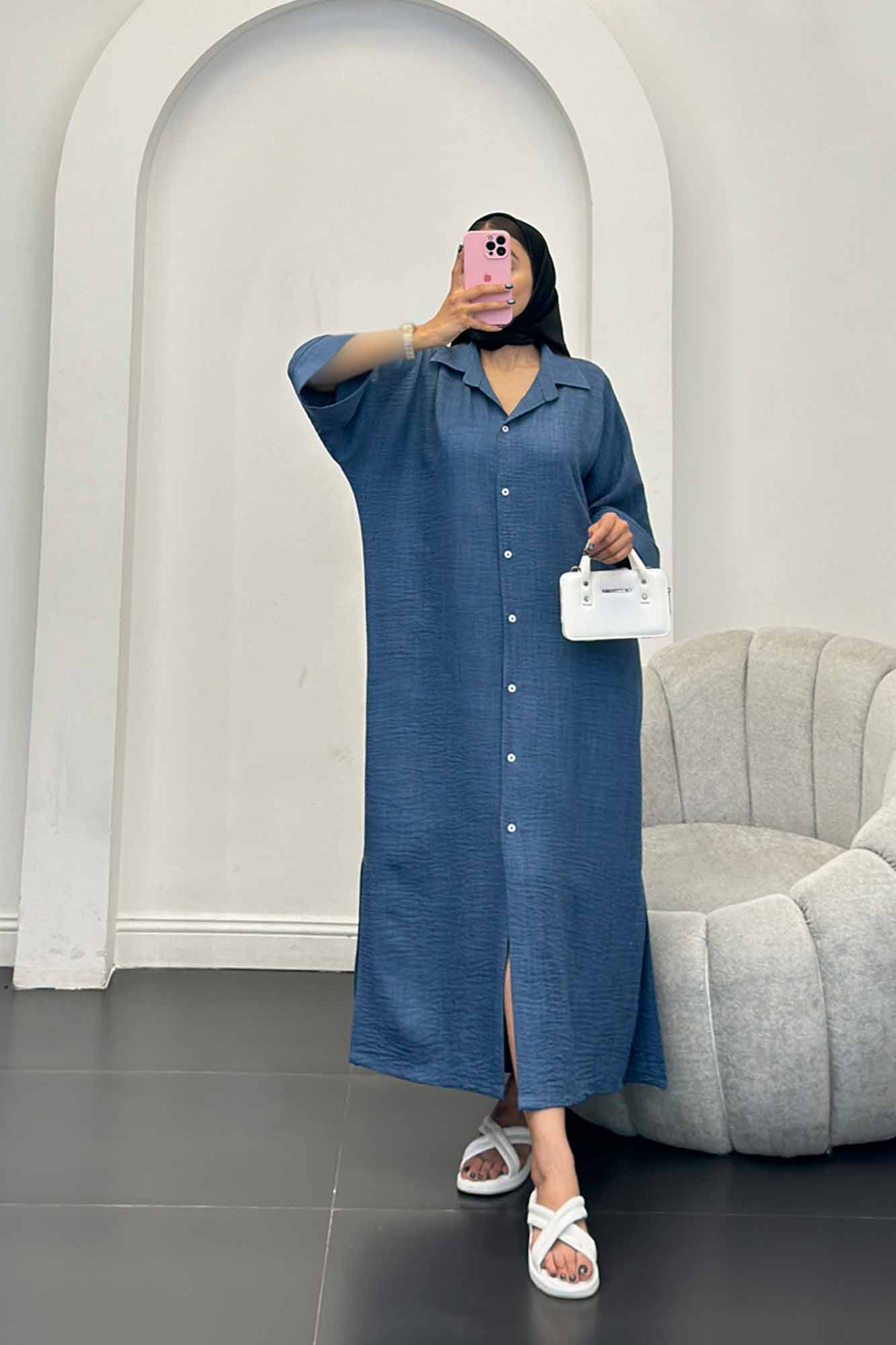 مانتو کفتان جلو دکمه آستین سه رب شانتون