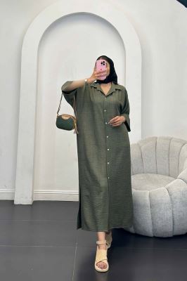 مانتو کفتان جلو دکمه آستین سه رب شانتون