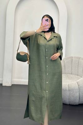 مانتو کفتان جلو دکمه آستین سه رب شانتون