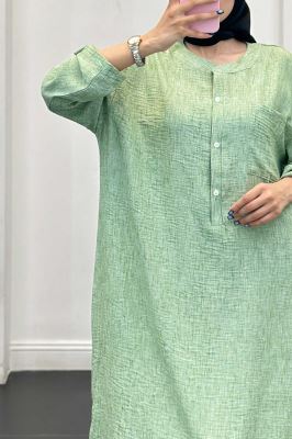 مانتو کفتان یقه سه سانت شانتون برفکی تک جیب