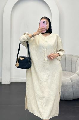 مانتو کفتان یقه سه سانت شانتون برفکی تک جیب