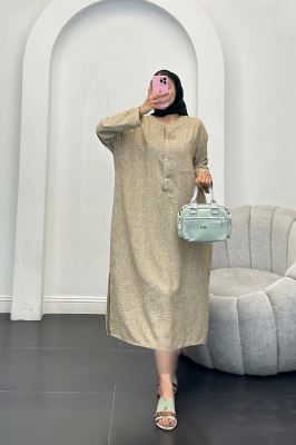 مانتو کفتان یقه سه سانت شانتون برفکی تک جیب