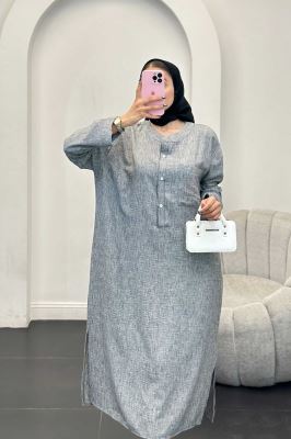 مانتو کفتان یقه سه سانت شانتون برفکی تک جیب