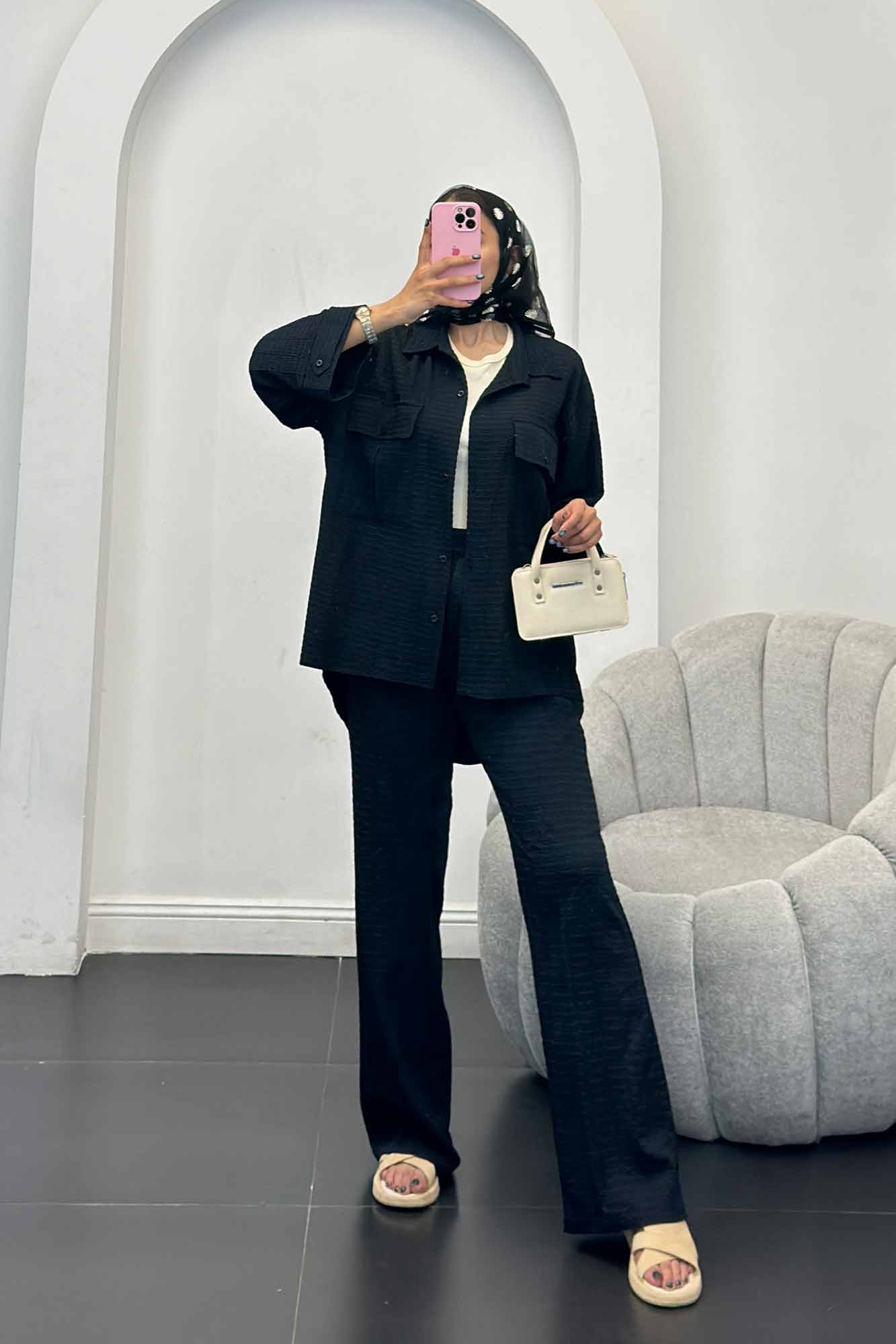 ست مانتو و شلوار نوا پشت هلال آویژه