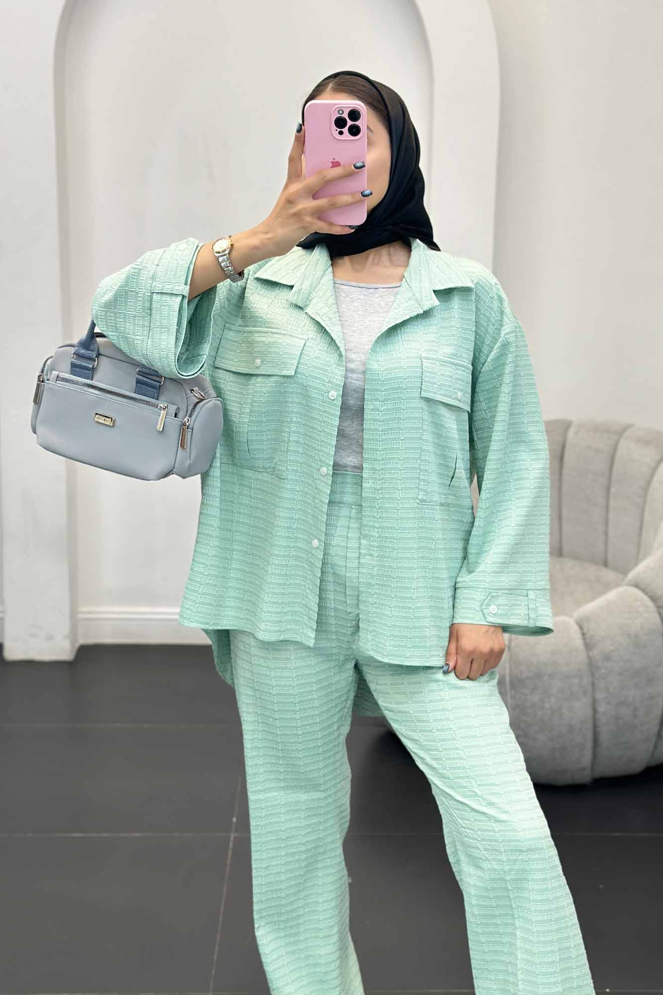 ست مانتو و شلوار نوا پشت هلال آویژه