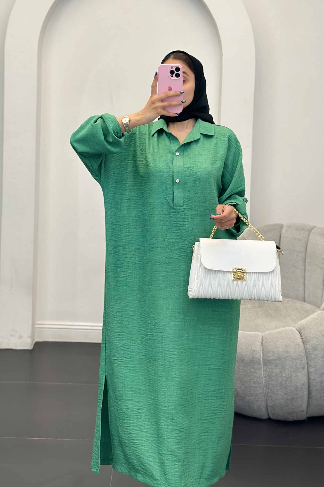 مانتو کفتان یقه شکاری آستین پاگن دار شانتون