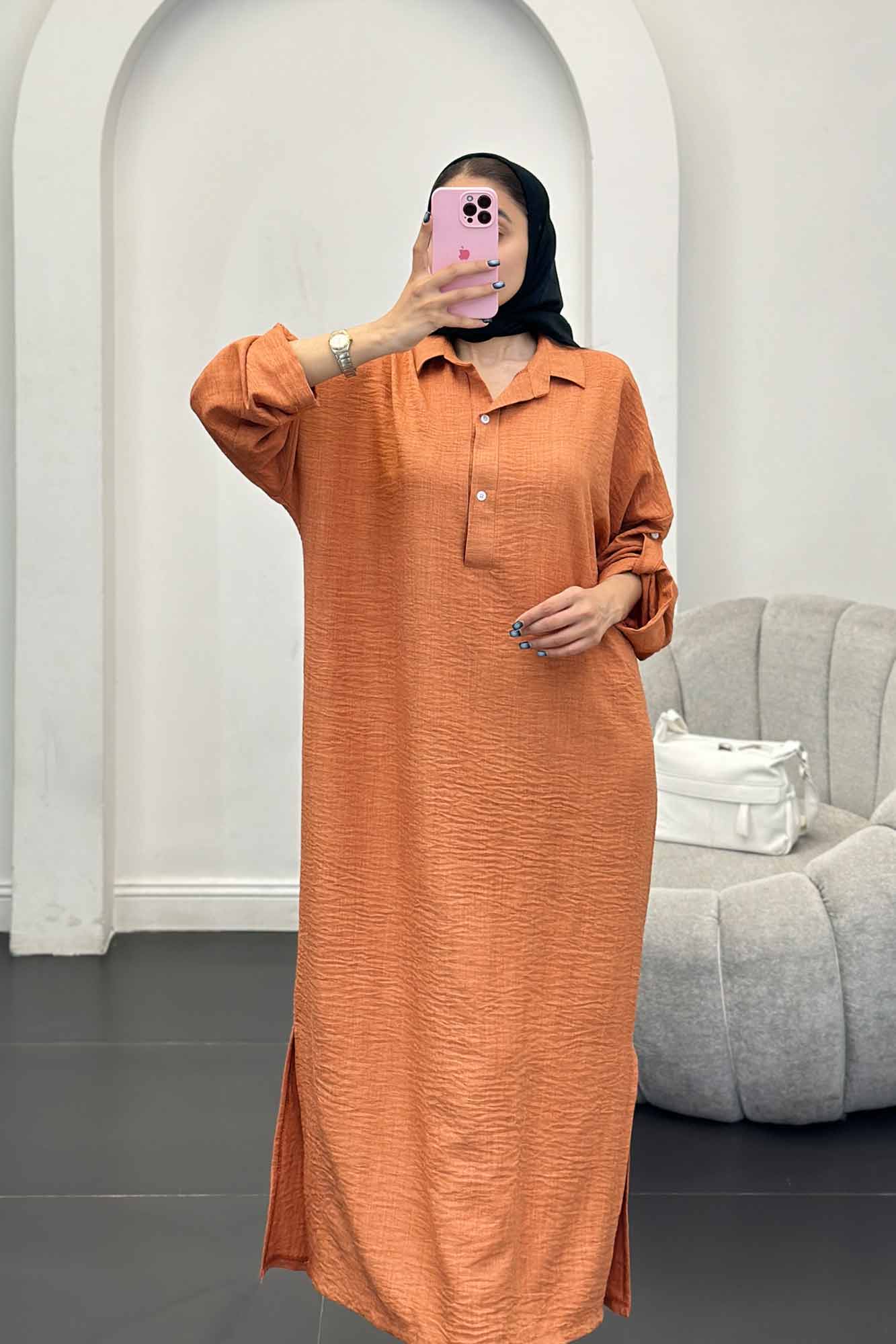 مانتو کفتان یقه شکاری آستین پاگن دار شانتون