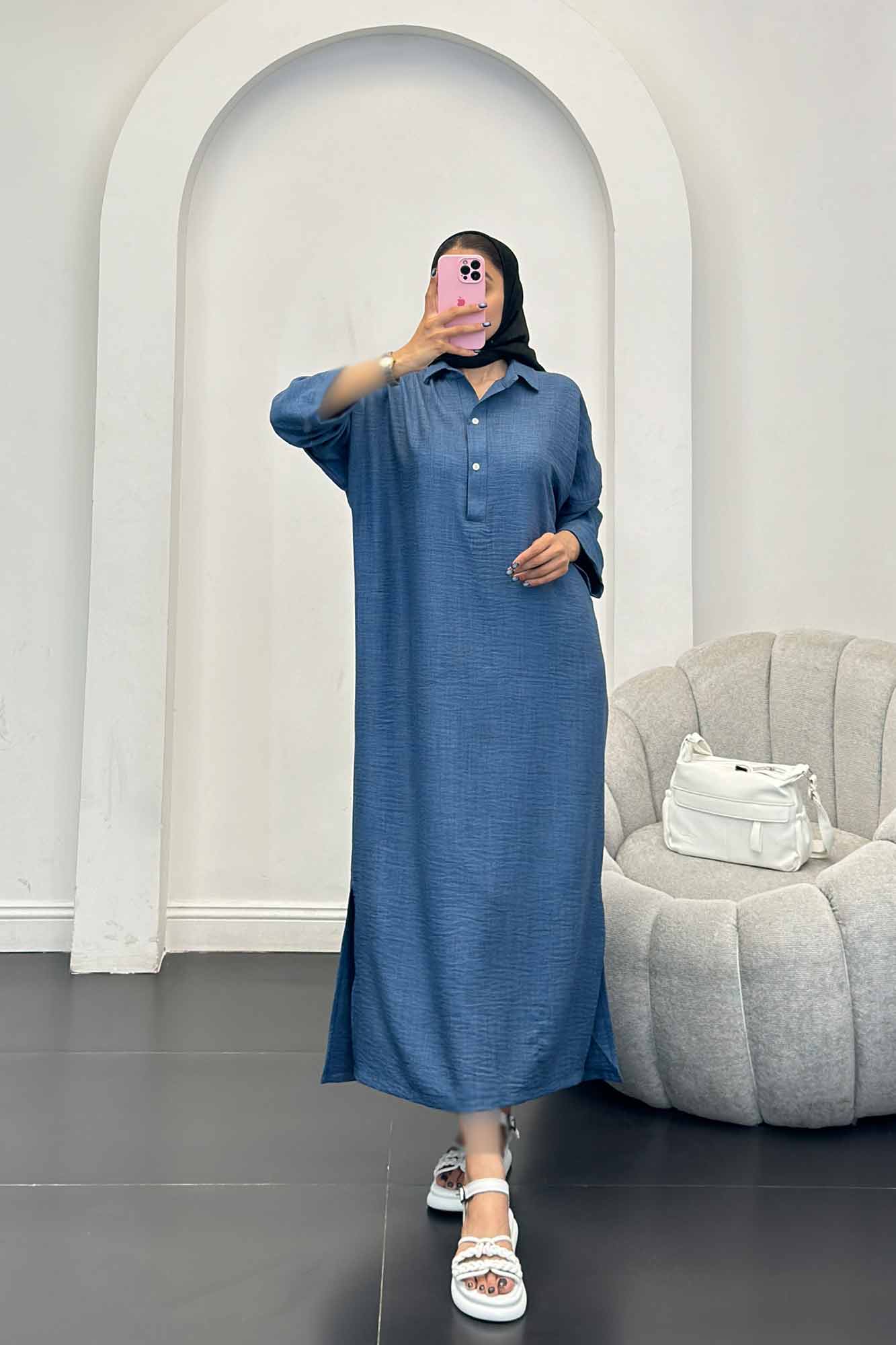 مانتو کفتان یقه شکاری آستین پاگن دار شانتون