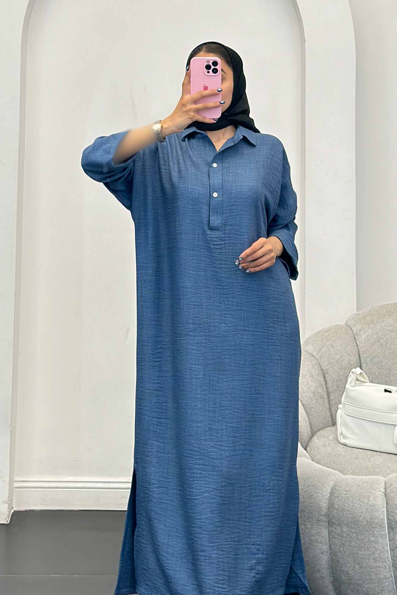 مانتو کفتان یقه شکاری آستین پاگن دار شانتون