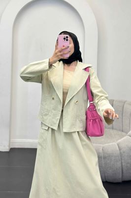 ست کت و دامن جیب فیلتو لینن آرمیتا