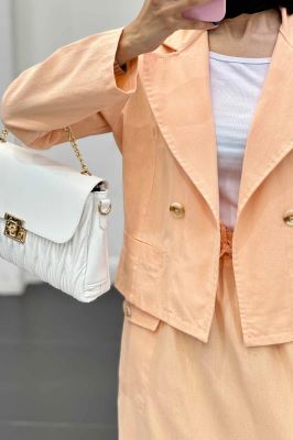 ست کت و دامن جیب فیلتو لینن آرمیتا