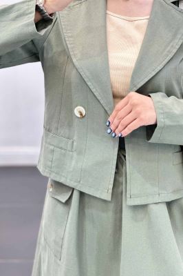 ست کت و دامن جیب فیلتو لینن آرمیتا