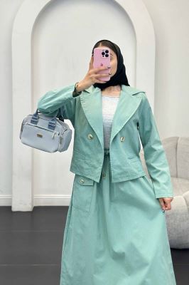 ست کت و دامن جیب فیلتو لینن آرمیتا