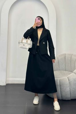 ست کت و دامن جیب فیلتو لینن آرمیتا