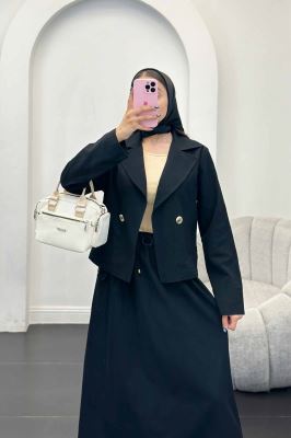 ست کت و دامن جیب فیلتو لینن آرمیتا