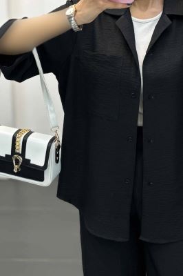 ست مانتو و شلوار شانتون آستین سه رب آرتا