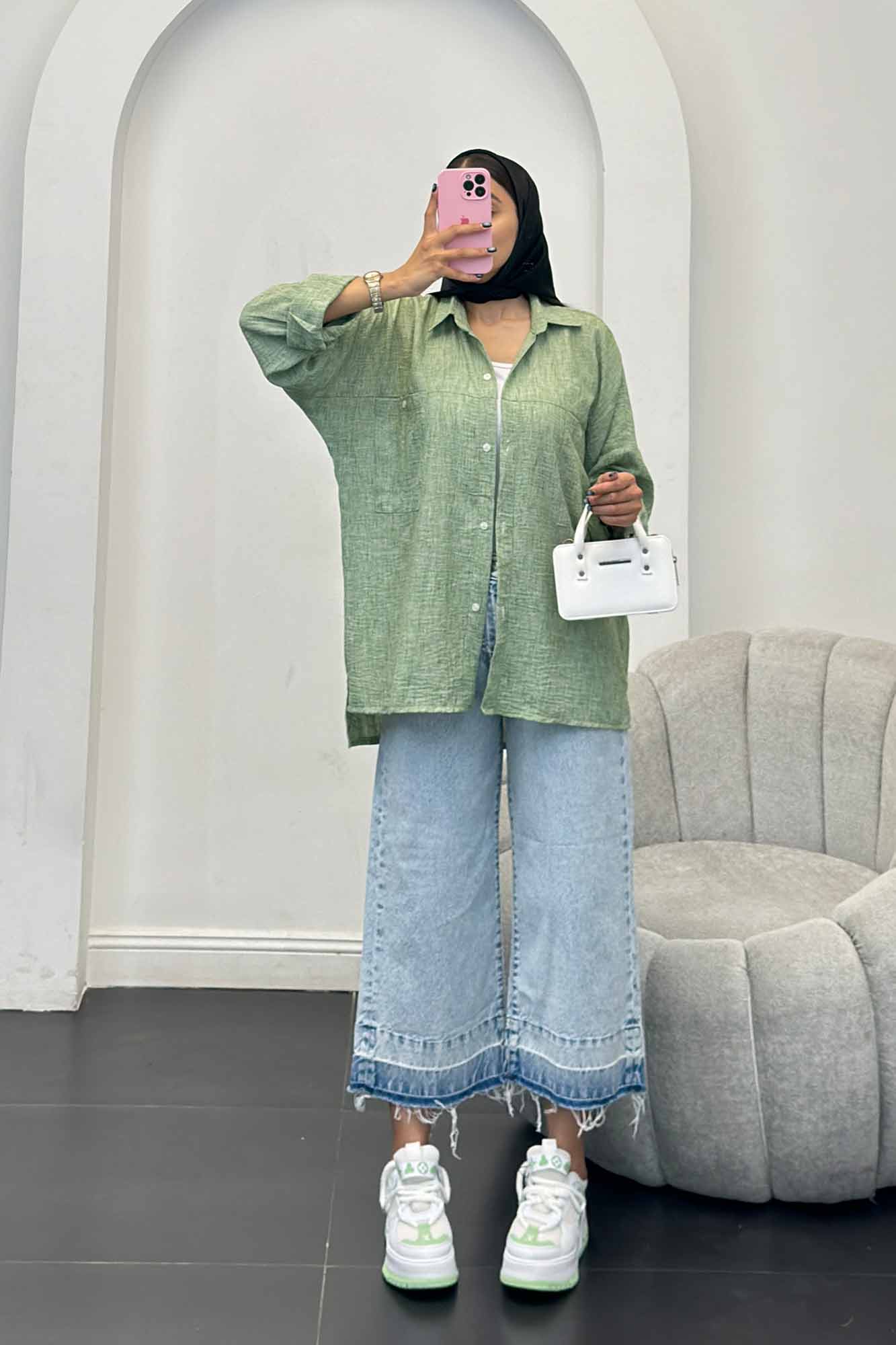 مانتو دو جیب شانتون برفکی سپنتا