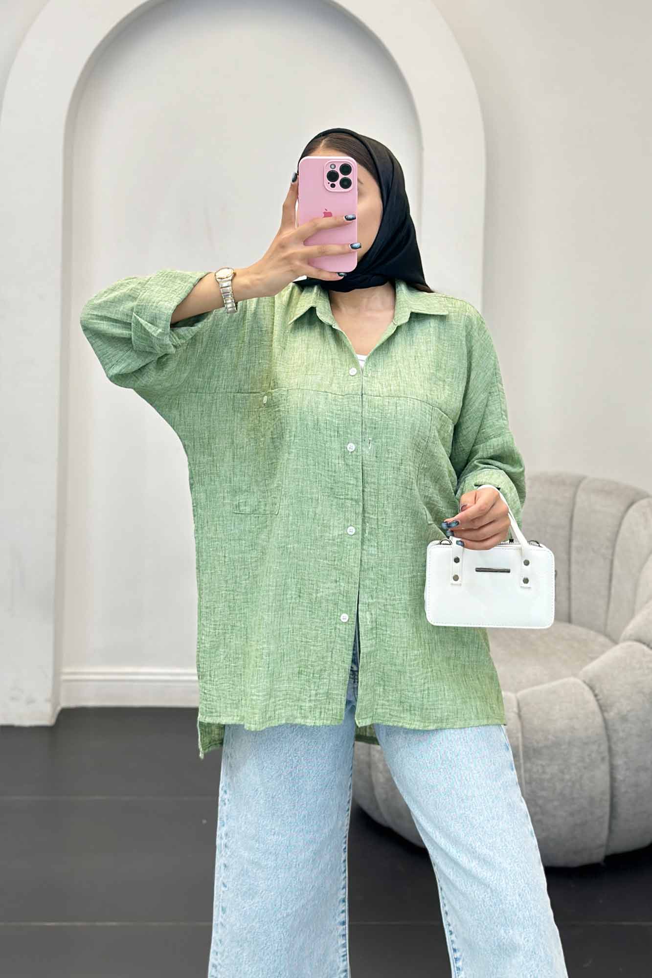 مانتو دو جیب شانتون برفکی سپنتا