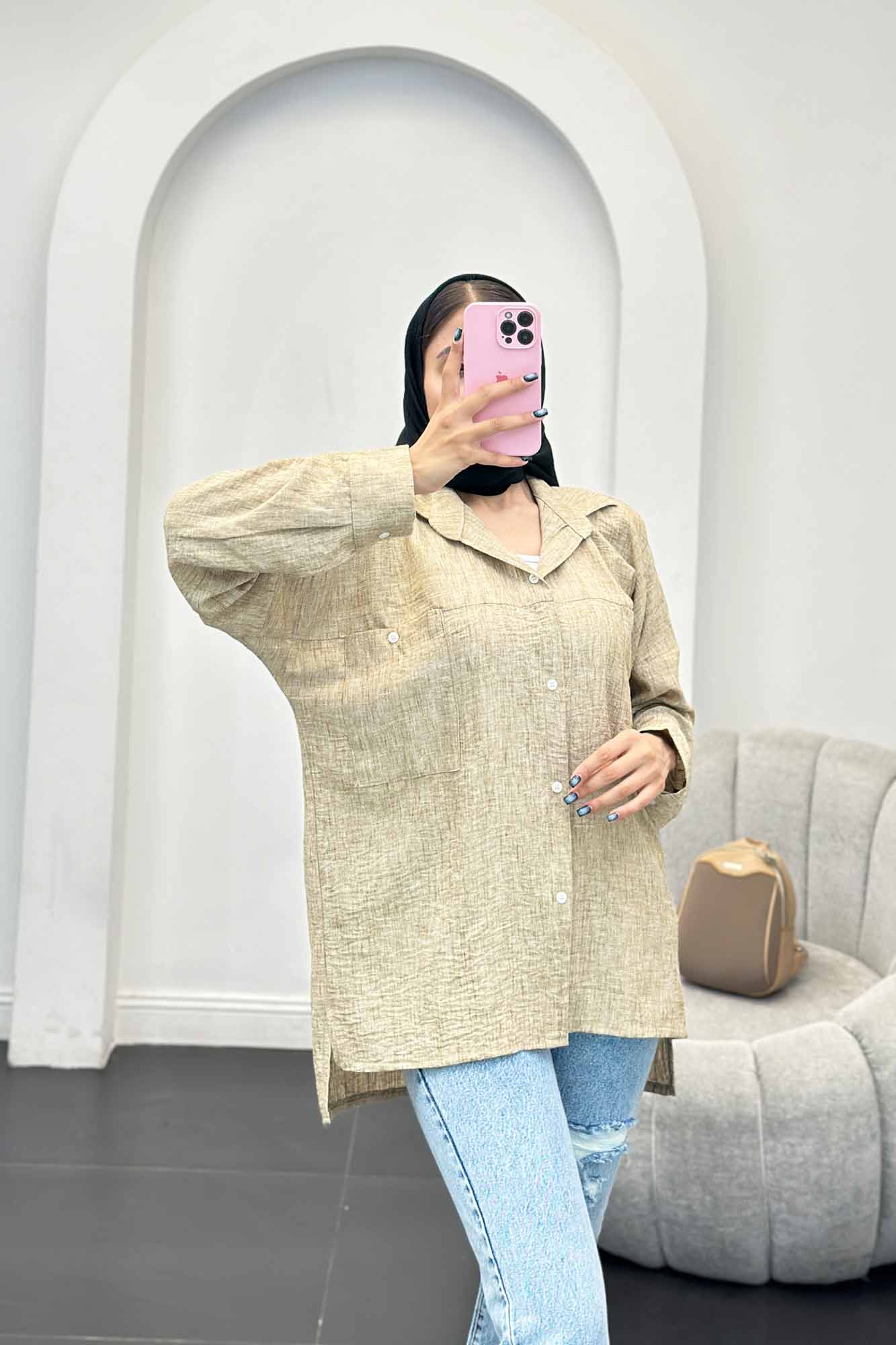 مانتو دو جیب شانتون برفکی سپنتا