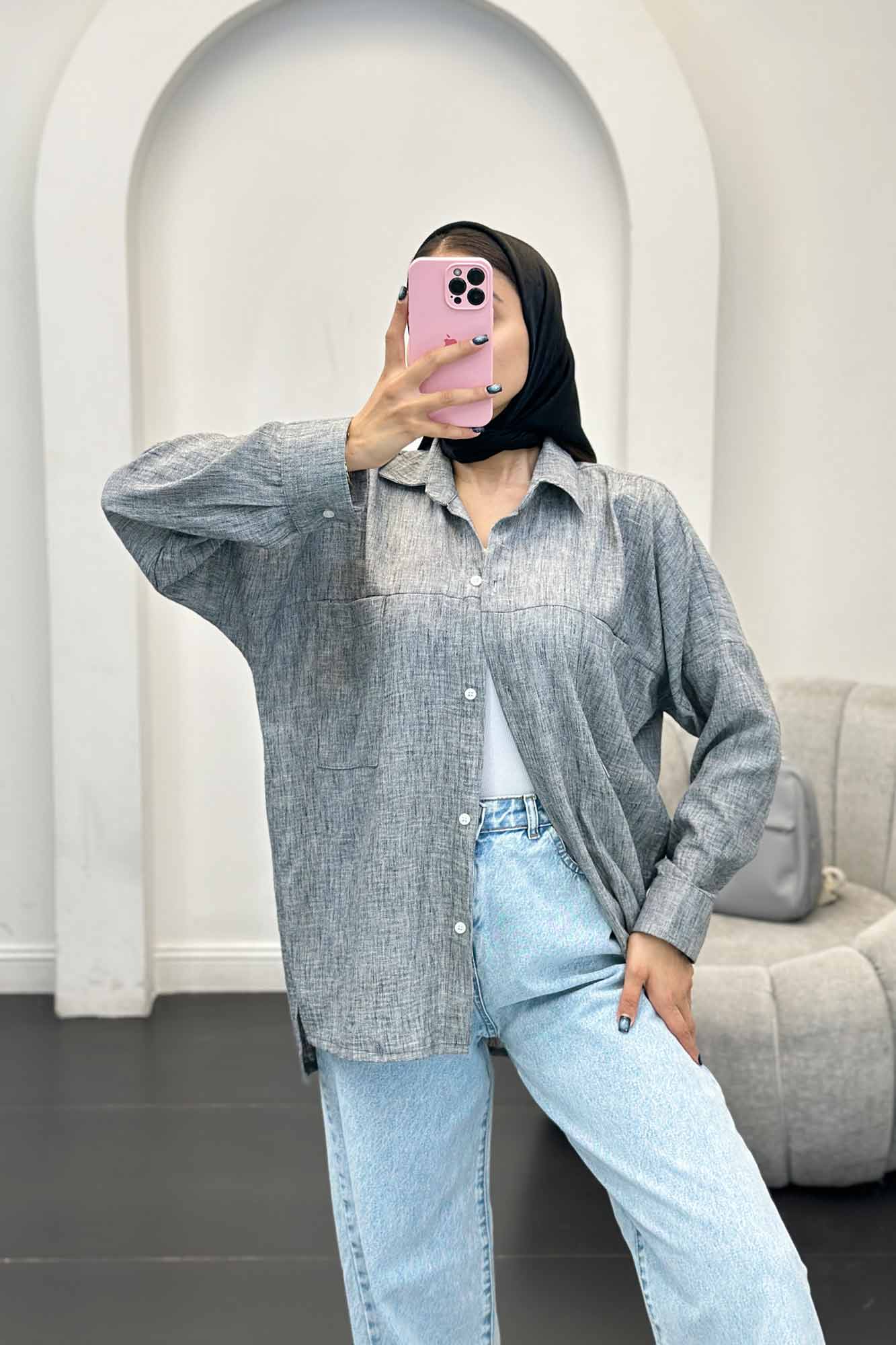 مانتو دو جیب شانتون برفکی سپنتا