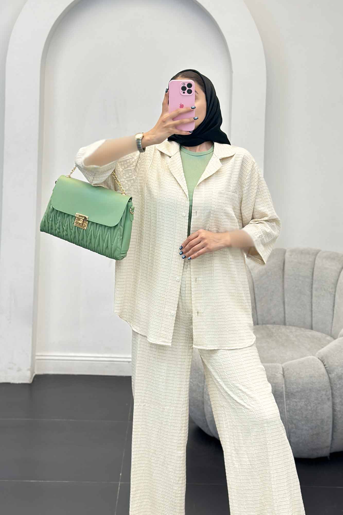 ست مانتو و شلوار نوا آستین سه رب ویدا