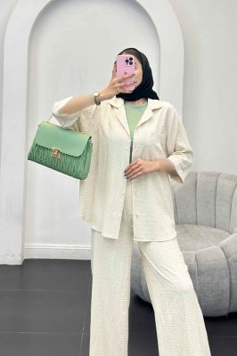 ست مانتو و شلوار نوا آستین سه رب ویدا